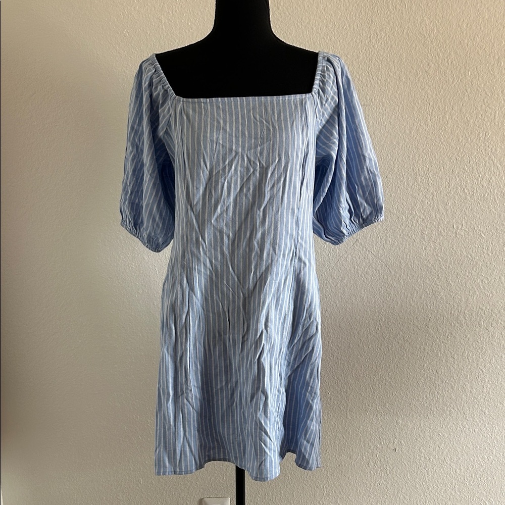 Billabong Light Blue Striped Mini Dress - Picture 4 of 9